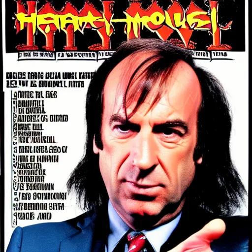 Image similar to Saul Goodman on the cover of a Heavy Metal magazine from the 1980s
