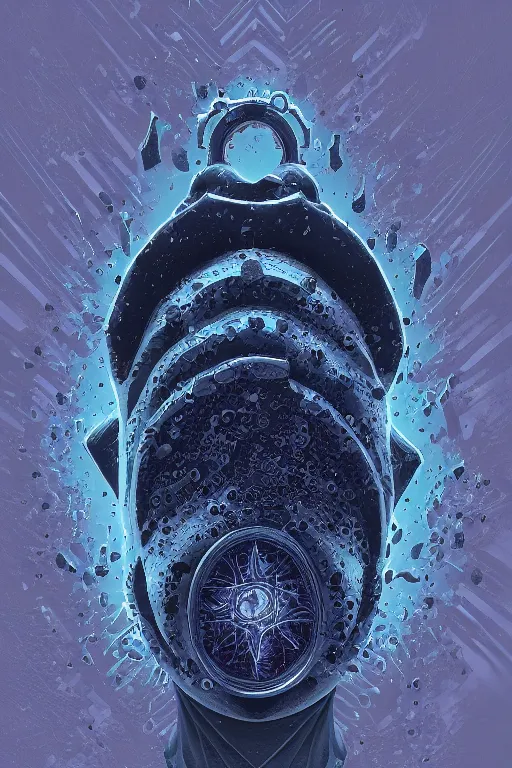 Image similar to portrait of caltrops amoeba sentinel physically accurate, moody dynamic lighting, very very intricate, very very elegant, highly detailed, digital painting, artstation, in the style of Rob Lefield and Dan Mumford , trending on artstation, digital art,surrealism ,macro,blueprint ,vaporwave ,