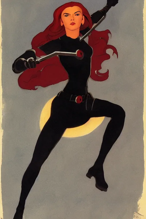 Image similar to black widow ( natasha romanova ), marvel, artwork by nicholas roerich,