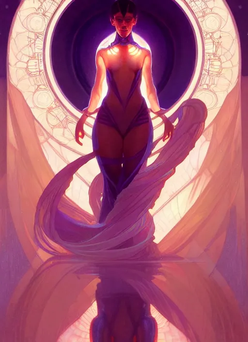 Image similar to symmetry!! water, glowing lights!! intricate elegant, highly detailed, digital painting, artstation, concept art, smooth, sharp focus, illustration, art by artgerm and greg rutkowski and alphonse mucha