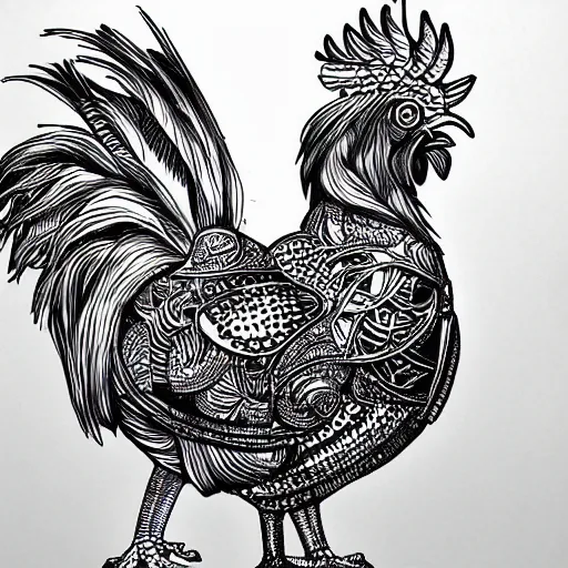 Image similar to futuristic big rooster