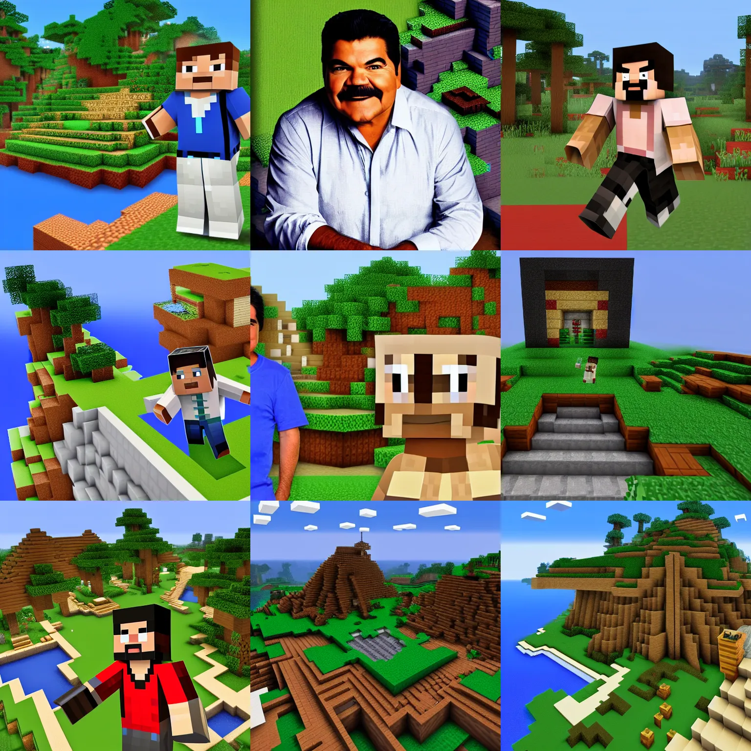 Prompt: George Lopez inside Minecraft world, photograph, high quality, detailed, sharp