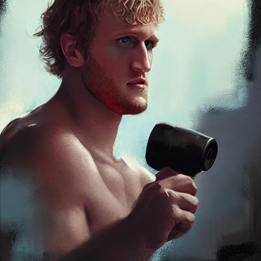 Prompt: Logan Paul giving a podcast On the radio , artstation, Greg rutkowski, cinematic, digital Art