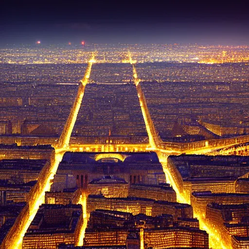 Image similar to award winning photo of paris at night, realistic photo