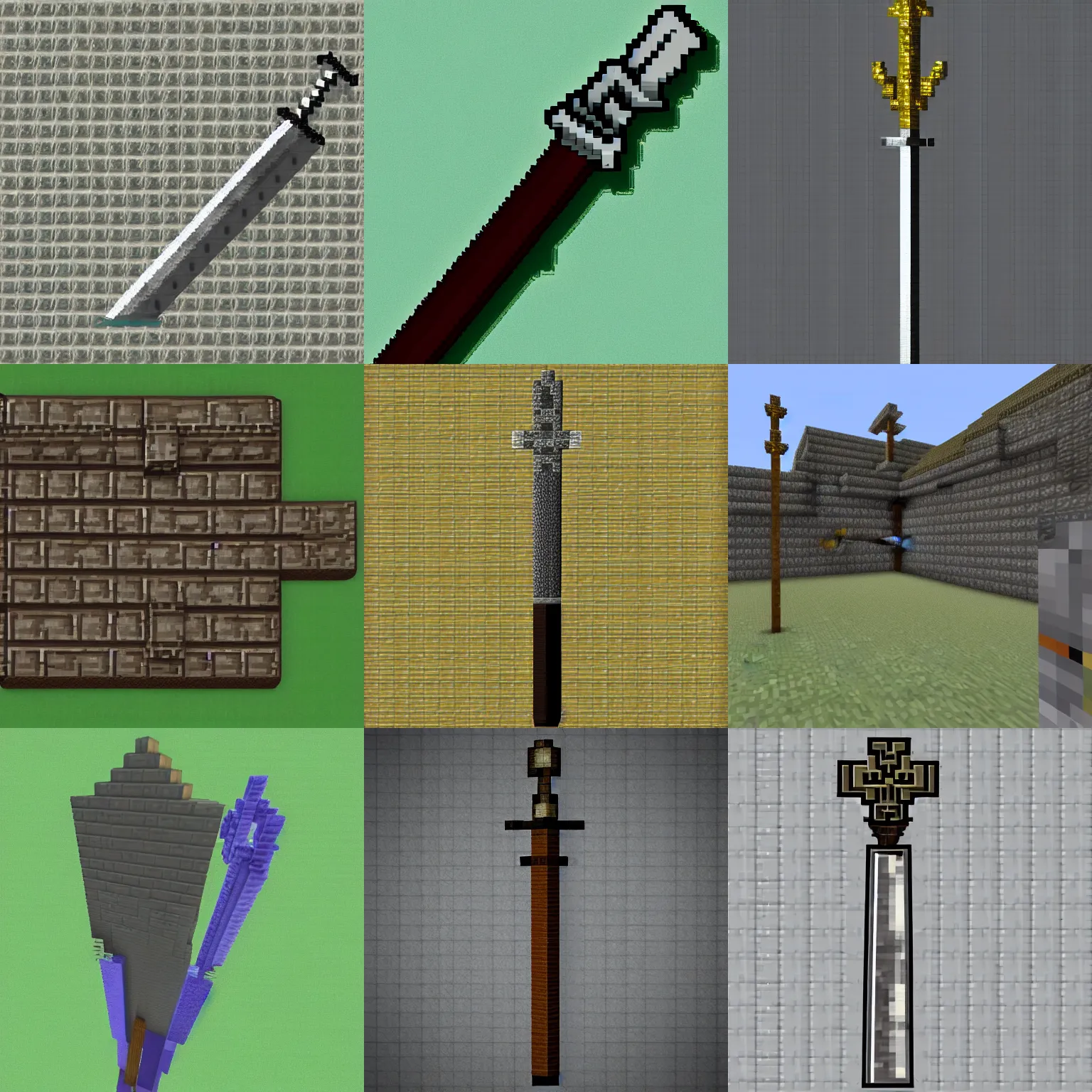 Prompt: A sword texture in minecraft