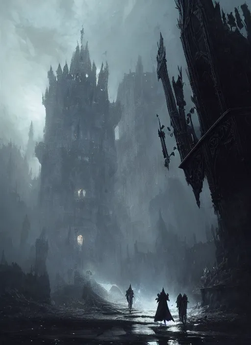 Image similar to 4k dark fantasy artwork of the ashen one from dark souls 3, art by greg rutkowski, art by craig mullins, art by thomas kincade, art by Yoshitaka Amano