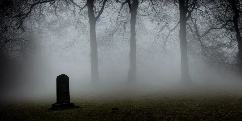 Image similar to creepy weeping transparent female ghostly apparition at a gravestone, horror, Highgate cemetery, tombs, , blanket of fog, rain, volumetric lighting, beautiful, golden hour, sharp focus, ultra detailed, cgsociety