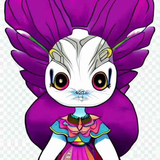 Prompt: bjork as a neopet, a neopet that looks like bjork, png with plain white background