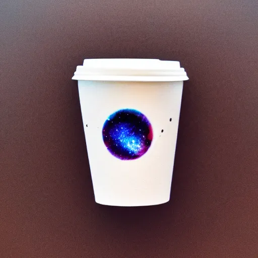 Prompt: a coffee cup with a galaxy inside