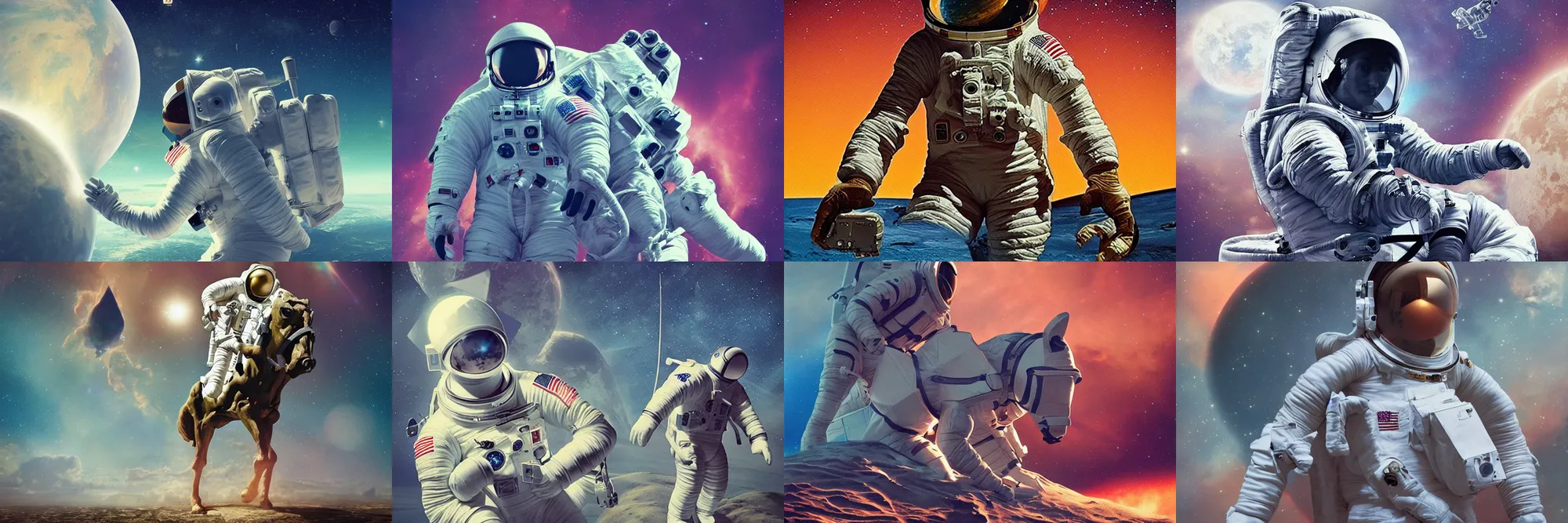 Prompt: astronaut centaur in heroic pose, beeple, ultra detalied, iconic, epic poster