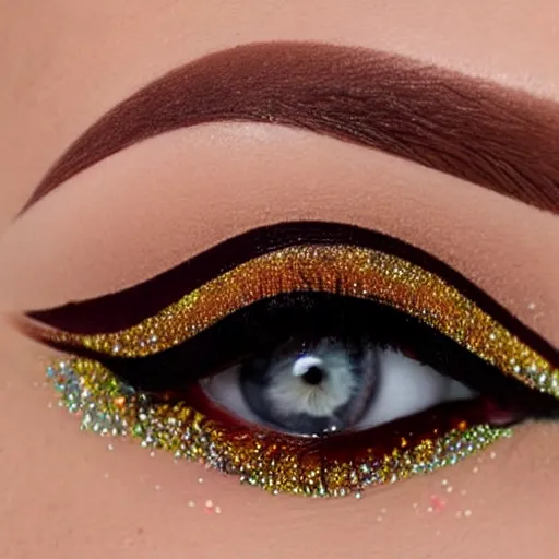 Prompt: close up of eyelids with ice - cream - sprinkles mascara