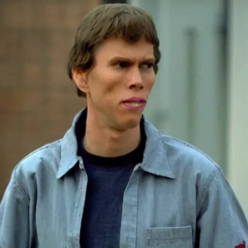 Image similar to Live Action Still of Jerma in Napoleon Dynamite, real life, hyperrealistic, ultra realistic, realistic, highly detailed, epic, HD quality, 8k resolution, body and headshot, film still