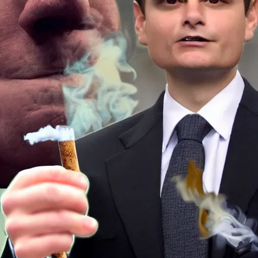 Prompt: Ben shapiro smoking a huge blunt