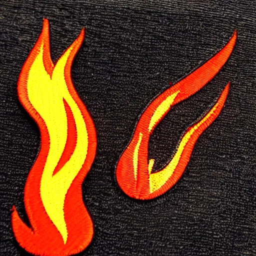 Prompt: a retro vintage minimalist clean fire flame warning patch