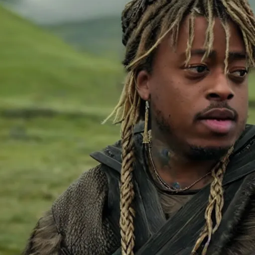 Image similar to juice wrld in Vikings 4k quality super realistic