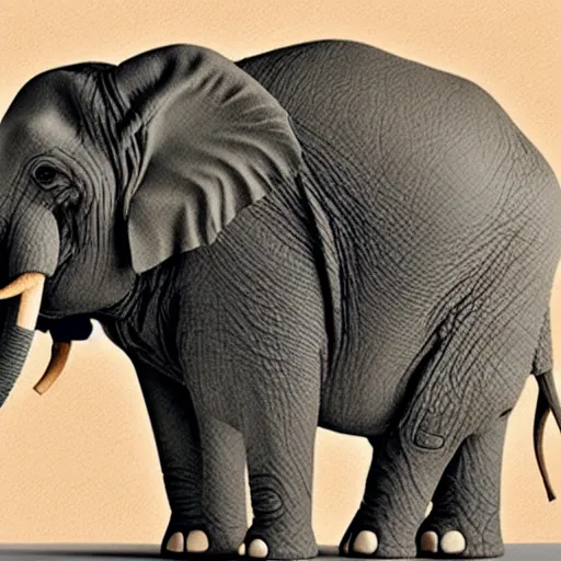 Image similar to An elephant dreaming of a career as a stock broker