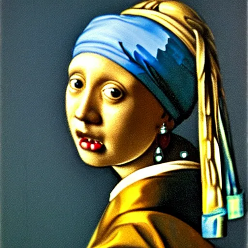 Prompt: cj from grovestreet with a Pearl Earring painted by Beksinski