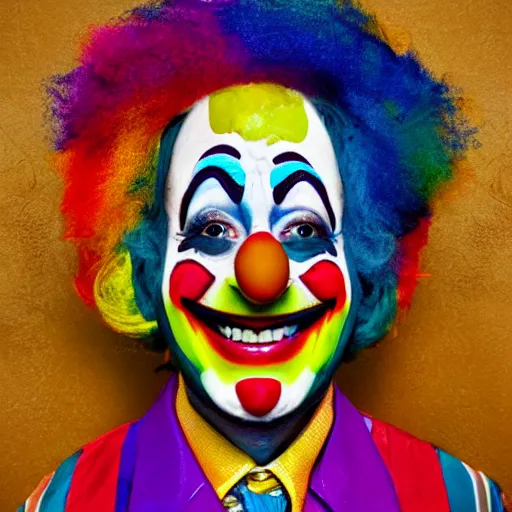 Image similar to Portrait of a colorful happy joyful clown