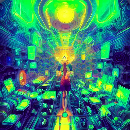 Image similar to skill magic geek inside matrix deepdream radiating a glowing aura stuff loot legends stylized digital illustration video game icon artstation lois van baarle, ilya kuvshinov, rossdraws,