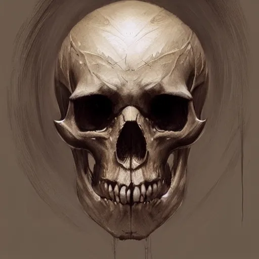 Image similar to a beautiful artwork portrait of a viking skull by greg rutkowski , featured on artstation