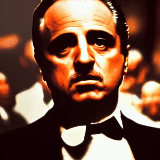 Image similar to the godfather. cinematic, studio lighting