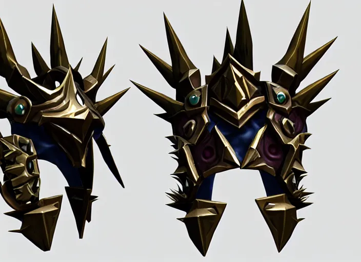 Prompt: metallic spiked shoulder pauldrons, stylized stl, 3 d render, activision blizzard style, hearthstone style