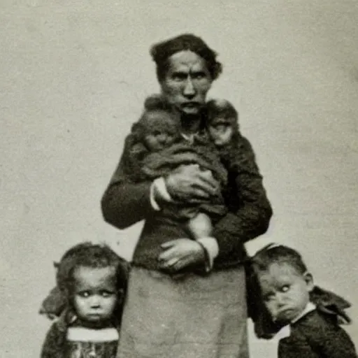 Image similar to photograph of woman sold her children for nft,