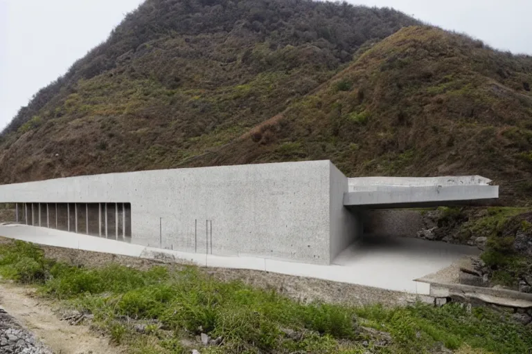 Image similar to Laboratory building embedded into quarry by Tadao Ando