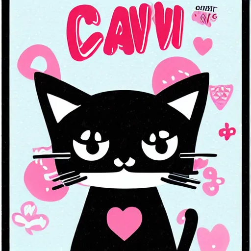 Image similar to Kawaii Cat, poster illustration