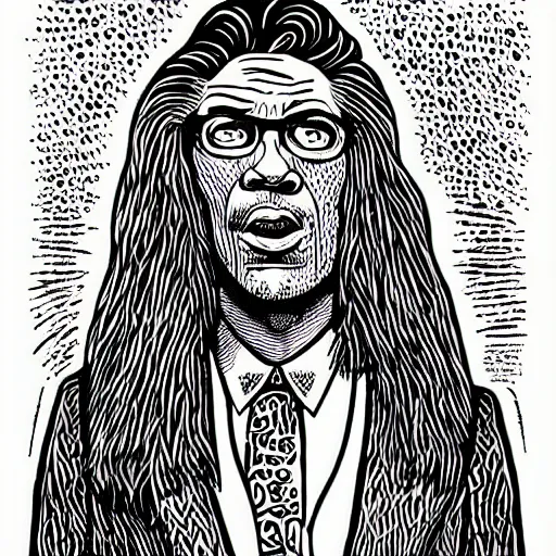 Prompt: “portrait illustration of blues singer howling wolf, colorful, strong, by Robert crumb”