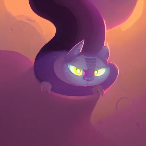 Image similar to cheshire cat by atey ghailan and james gilleard and goro fujita, exquisite lighting, art, very coherent, plain background, trending on artstation
