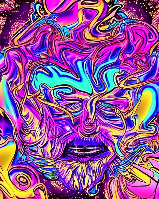 Image similar to psychedelic sticker art, in synthwave vaporwave cyberpunk 6 0 s acid trippy style