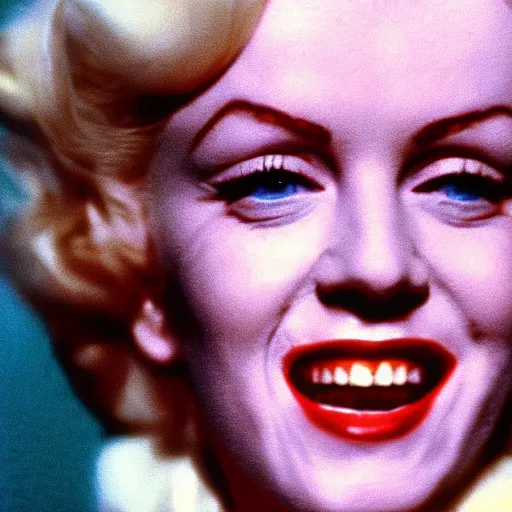 Image similar to 7 0 s film still from a horror movie of marilyn monroe suffering from radiation induced moist desquamation, kodachrome, cinecolor, cinestill, film grain, film texture, retro, cinematic, high resolution, photorealism - w 8 2 0
