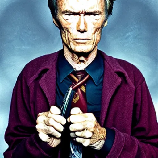 Prompt: Clint Eastwood as Harry Potter