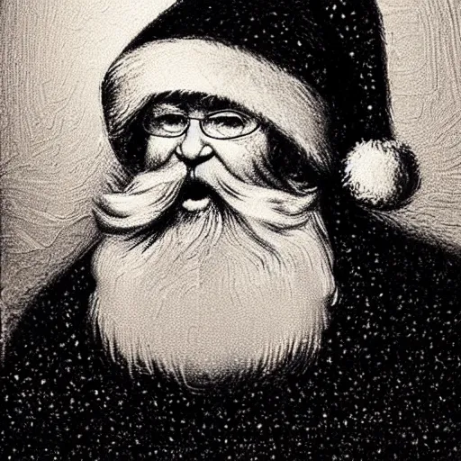 Santa Claus Reading a Letter Hand Drawn Vector Stock Vector - Illustration  of jolly, read: 60757608