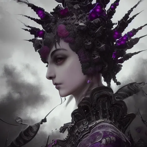 Prompt: actionism, soft painting fractal curiosities carnival, a beautiful nekopara in full gothic armor, symmetry accurate features, focus, very intricate ultrafine details, black white purple volumetric clouds, award winning masterpiece, octane render 8 k hd, tom bagshaw artstyle