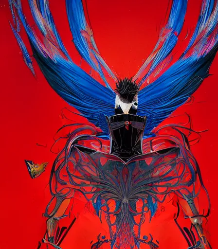 Image similar to Tim Burtons style Gundham Wing by Alex Pardee and Nekro and Petros Afshar, and James McDermott,unstirred paint, vivid color, cgsociety 4K