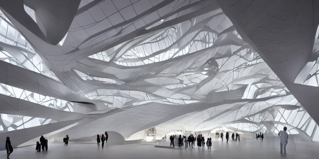 Image similar to museum design by zaha hadid, highly detailed, high quality