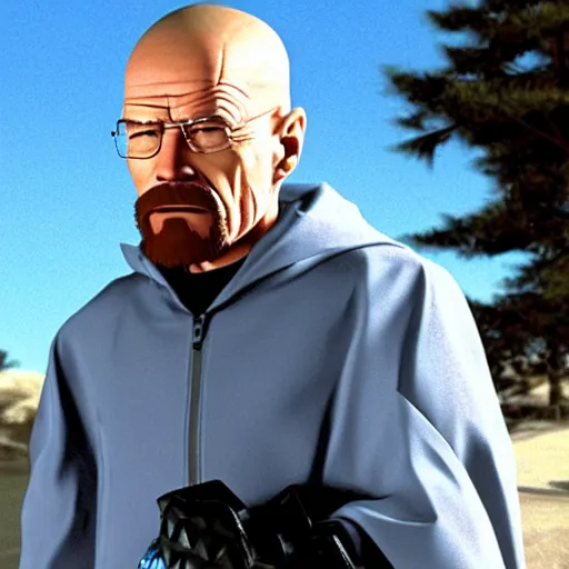 Prompt: movie still of walter white in kingdom hearts ( 2 0 0 3 )