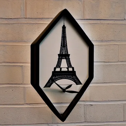 Image similar to a clock with eiffel tower as hours hands