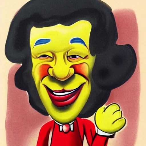 Image similar to caricature of ronald mcdonald