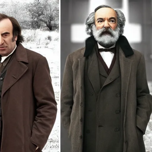 Image similar to saul goodman as karl marx