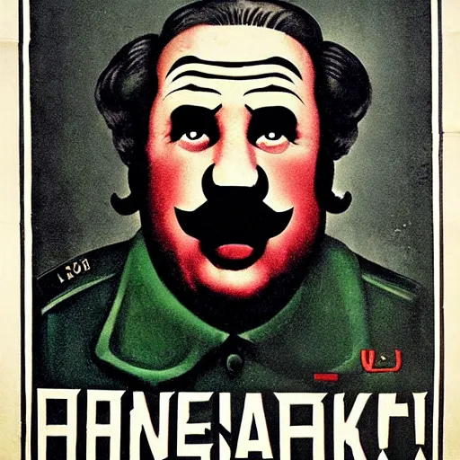 Image similar to communist clown portrait, soviet propaganda style, poster, mao