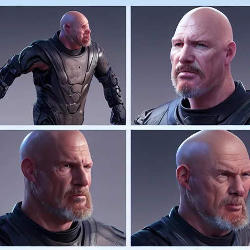 Image similar to stone cold steve austin as professor x, au naturel, hyper detailed, digital art, trending in artstation, cinematic lighting, studio quality, smooth render, unreal engine 5 rendered, octane rendered, art style by klimt and nixeu and ian sprigger and wlop and krenz cushart