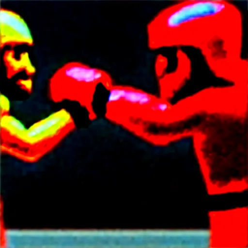 Image similar to Jesus fighting a demon in a boxing ring, photorealistic, 4K