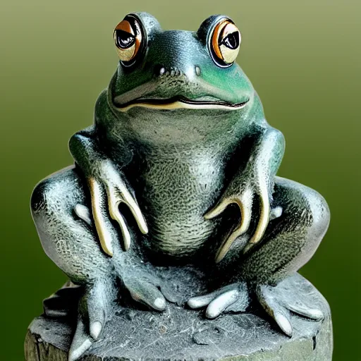 Image similar to feng shui frog statue, fantasy, ultra detailed,