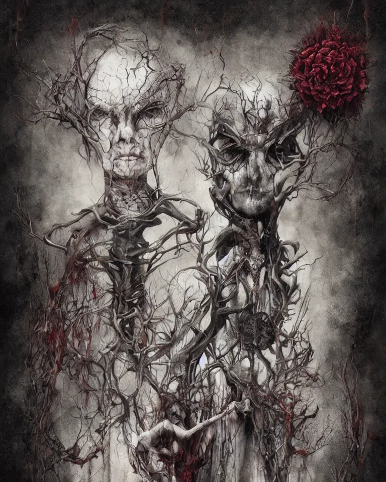 Image similar to Horror portrait by Santiago Caruso and Nekro and Amanda Sage and Alex Pardee, cgsociety 4k