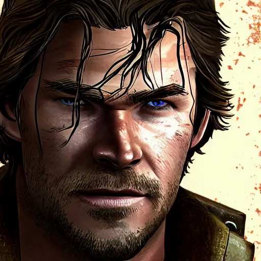 Image similar to portrait of chris hemsworth in style of telltale games the walking dead