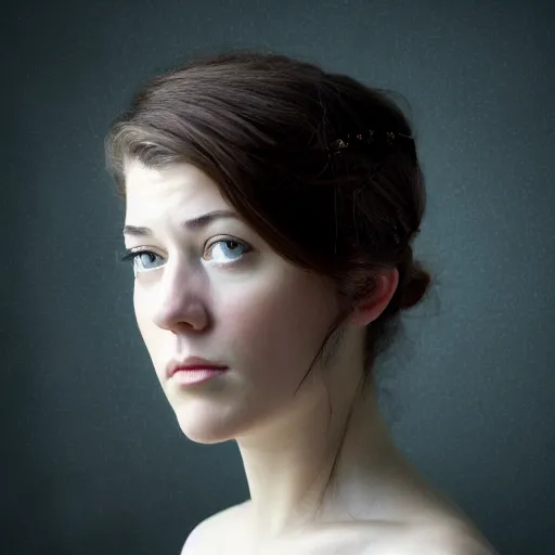 Image similar to a masterpiece portrait photo of a beautiful young woman who looks like a huge mary elizabeth winstead, symmetrical face