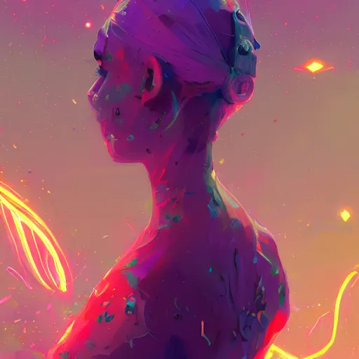 Image similar to skill magic deepdream guard girl from the back radiating a glowing aura stuff loot legends video game artstation lois van baarle, ilya kuvshinov by ismail inceoglu dragan bibin hans thoma, perfect face, fine details, realistic shaded, fine - face, pretty face